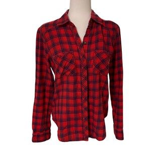 Abercrombie | Red Flannel Button Up Fall Essential 100% Cotton Cozy Size Small